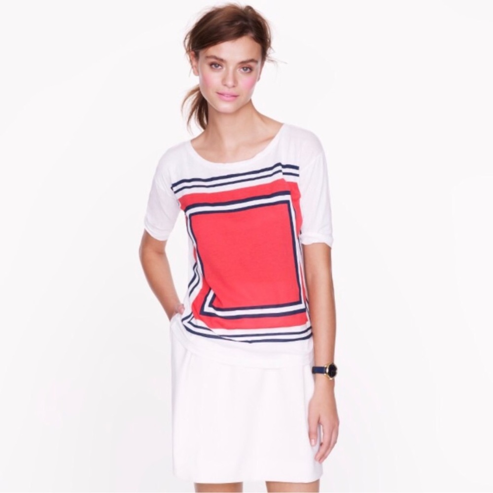 J. Crew Double Square Graphic Tee
Red Preppy Top